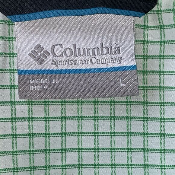Columbia Thirty Mile Ledge EXS Short Sleeve Lightweight Button Lime Shirt LARGE - Picture 5 of 10